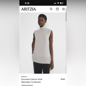 NWT ARITZIA SLEEVELESS TURTLENECK